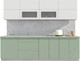 Миниатюра изображения товара Кухонный гарнитур Интерлиния Мила Матте 2.7 А (белый/мята/опал светлый)