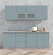 Миниатюра изображения товара Кухонный гарнитур Интерлиния Мила Матте 2.2 А (океан/океан/травертин серый)