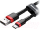 Миниатюра изображения товара Кабель Baseus Cafule USB2.0 AM - Type-C 3А / CATKLF-B91 (1м, красный/черный)