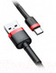 Миниатюра изображения товара Кабель Baseus Cafule USB2.0 AM - Type-C 3А / CATKLF-B91 (1м, красный/черный)