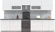 Миниатюра изображения товара Кухонный гарнитур Интерлиния Мила Матте 3.6 Б (белый/белый/кастилло темный)