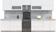 Миниатюра изображения товара Кухонный гарнитур Интерлиния Мила Матте 3.6 Б (белый/белый/опал светлый)