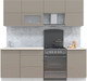 Миниатюра изображения товара Кухонный гарнитур Интерлиния Мила Матте 2.2 Б (луна/луна/травертин серый)