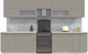 Миниатюра изображения товара Кухонный гарнитур Интерлиния Мила Матте 3.4 Б (луна/луна/травертин серый)