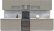 Миниатюра изображения товара Кухонный гарнитур Интерлиния Мила Матте 3.6 Б (луна/луна/травертин серый)