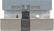 Миниатюра изображения товара Кухонный гарнитур Интерлиния Мила Матте 3.6 Б (океан/луна/травертин серый)