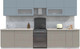 Миниатюра изображения товара Кухонный гарнитур Интерлиния Мила Матте 3.4 Б (океан/луна/травертин серый)