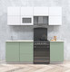 Миниатюра изображения товара Кухонный гарнитур Интерлиния Мила Матте 2.1 Б (белый/мята/опал светлый)