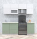 Миниатюра изображения товара Кухонный гарнитур Интерлиния Мила Матте 2.2 Б (белый/мята/опал светлый)