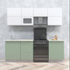 Миниатюра изображения товара Кухонный гарнитур Интерлиния Мила Матте 2.3 Б (белый/мята/опал светлый)