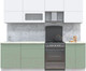 Миниатюра изображения товара Кухонный гарнитур Интерлиния Мила Матте 2.5 Б (белый/мята/опал светлый)