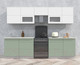 Миниатюра изображения товара Кухонный гарнитур Интерлиния Мила Матте 2.9 Б (белый/мята/опал светлый)