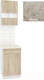 Миниатюра изображения товара Комплект кухонных модулей Кортекс-мебель Корнелия Экстра 50р1ш2д (дуб сонома/марсель)