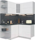 Миниатюра изображения товара Кухонный гарнитур Интерлиния Мила Матте 1.5x1.4 А левая (белый/белый/кастилло тёмный)