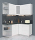 Миниатюра изображения товара Кухонный гарнитур Интерлиния Мила Матте 1.5x1.4 А левая (белый/белый/кастилло тёмный)