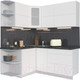 Миниатюра изображения товара Кухонный гарнитур Интерлиния Мила Матте 1.5x1.8 А левая (белый/белый/кастилло тёмный)