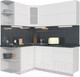 Миниатюра изображения товара Кухонный гарнитур Интерлиния Мила Матте 1.5x1.9 А левая (белый/белый/кастилло тёмный)