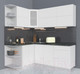 Миниатюра изображения товара Кухонный гарнитур Интерлиния Мила Матте 1.5x2.0 А левая (белый/белый/кастилло тёмный)