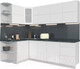 Миниатюра изображения товара Кухонный гарнитур Интерлиния Мила Матте 1.5x2.4 А левая (белый/белый/кастилло темный)