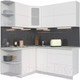 Миниатюра изображения товара Кухонный гарнитур Интерлиния Мила Матте 1.5x1.8 А левая (белый/белый/опал светлый)