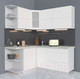 Миниатюра изображения товара Кухонный гарнитур Интерлиния Мила Матте 1.5x1.8 А левая (белый/белый/опал светлый)