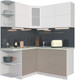 Миниатюра изображения товара Кухонный гарнитур Интерлиния Мила Матте 1.5x1.6 А левая (белый/луна/опал светлый)