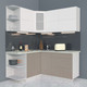 Миниатюра изображения товара Кухонный гарнитур Интерлиния Мила Матте 1.5x1.7 А левая (белый/луна/опал светлый)