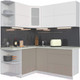 Миниатюра изображения товара Кухонный гарнитур Интерлиния Мила Матте 1.5x1.8 А левая (белый/луна/опал светлый)