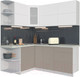 Миниатюра изображения товара Кухонный гарнитур Интерлиния Мила Матте 1.5x1.9 А левая (белый/луна/опал светлый)