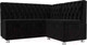 Миниатюра изображения товара Уголок кухонный мягкий Лига Диванов Мирта 262 правый / 107593 (велюр, черный)