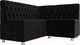 Миниатюра изображения товара Уголок кухонный мягкий Лига Диванов Мирта 262 правый / 107593 (велюр, черный)
