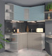 Миниатюра изображения товара Кухонный гарнитур Интерлиния Мила Матте 1.5x1.4 А левая (океан/луна/травертин серый)