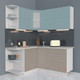 Миниатюра изображения товара Кухонный гарнитур Интерлиния Мила Матте 1.5x1.7 А левая (океан/луна/травертин серый)
