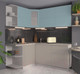 Миниатюра изображения товара Кухонный гарнитур Интерлиния Мила Матте 1.5x1.9 А левая (океан/луна/травертин серый)