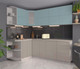 Миниатюра изображения товара Кухонный гарнитур Интерлиния Мила Матте 1.5x2.3 А левая (океан/луна/травертин серый)
