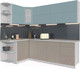 Миниатюра изображения товара Кухонный гарнитур Интерлиния Мила Матте 1.5x2.4 А левая (океан/луна/травертин серый)