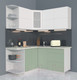 Миниатюра изображения товара Кухонный гарнитур Интерлиния Мила Матте 1.5x1.6 А левая (белый/мята/опал светлый)