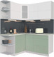 Миниатюра изображения товара Кухонный гарнитур Интерлиния Мила Матте 1.5x1.7 А левая (белый/мята/опал светлый)