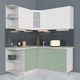 Миниатюра изображения товара Кухонный гарнитур Интерлиния Мила Матте 1.5x1.7 А левая (белый/мята/опал светлый)