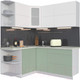 Миниатюра изображения товара Кухонный гарнитур Интерлиния Мила Матте 1.5x1.8 А левая (белый/мята/опал светлый)