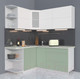 Миниатюра изображения товара Кухонный гарнитур Интерлиния Мила Матте 1.5x1.8 А левая (белый/мята/опал светлый)