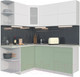 Миниатюра изображения товара Кухонный гарнитур Интерлиния Мила Матте 1.5x1.9 А левая (белый/мята/опал светлый)