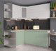 Миниатюра изображения товара Кухонный гарнитур Интерлиния Мила Матте 1.5x1.9 А левая (белый/мята/опал светлый)
