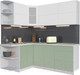 Миниатюра изображения товара Кухонный гарнитур Интерлиния Мила Матте 1.5x2.0 А левая (белый/мята/опал светлый)