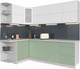 Миниатюра изображения товара Кухонный гарнитур Интерлиния Мила Матте 1.5x2.4 А левая (белый/мята/опал светлый)