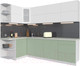 Миниатюра изображения товара Кухонный гарнитур Интерлиния Мила Матте 1.5x2.6 А левая (белый/мята/опал светлый)