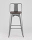 Миниатюра изображения товара Стул барный Stool Group Tolix Wood со спинкой / YD-H675E-W YG-15 (серебристый матовый/темное дерево)