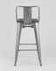 Миниатюра изображения товара Стул барный Stool Group Tolix Wood со спинкой / YD-H675E-W YG-15 (серебристый матовый/темное дерево)