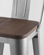 Миниатюра изображения товара Стул барный Stool Group Tolix Wood со спинкой / YD-H675E-W YG-15 (серебристый матовый/темное дерево)