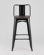 Миниатюра изображения товара Стул барный Stool Group Tolix Wood со спинкой / YD-H675E-W LG-01 (черный глянцевый/темное дерево)
